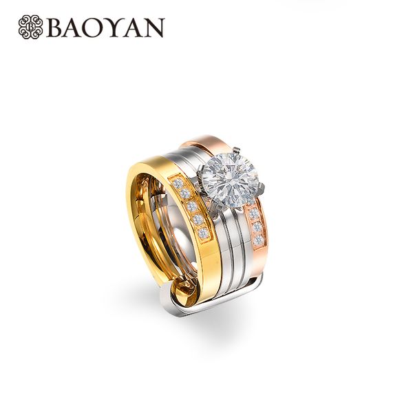 baoyan big cubic zirconia wedding rings rose gold silver gold color stainless steel ring vintage love engagement rings for women
baoyan big cubic zirconia wedding rings rose gold silver gold color stainless steel ring vintage love engagement rings for women