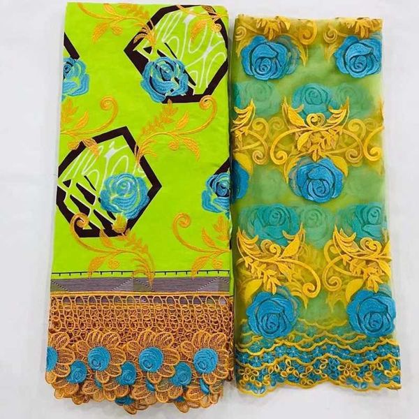 dutch wax prints fabric african wax lace fabric 6 yards embroidery with nigeria cotton cord lace matching 2 yards tulle, Black;white
dutch wax prints fabric african wax lace fabric 6 yards embroidery with nigeria cotton cord lace matching 2 yards tulle, Black;white