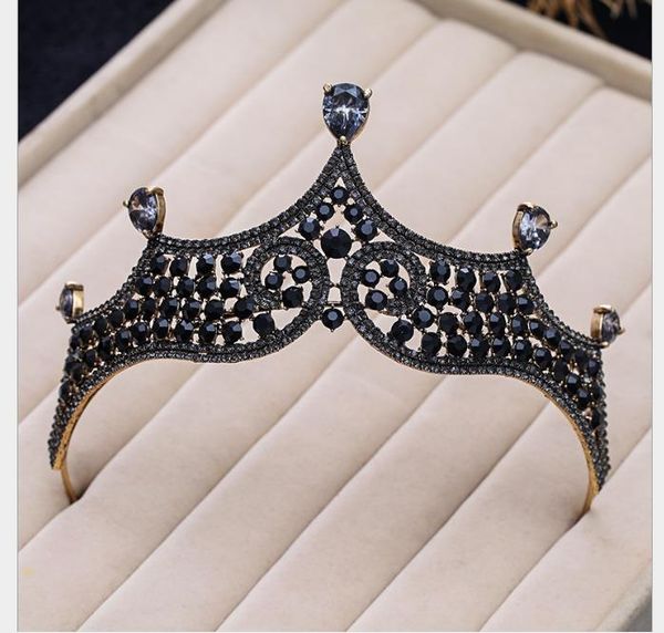 retro classic high-end atmospheric black bride's marriage crown headdress, Slivery;golden
retro classic high-end atmospheric black bride's marriage crown headdress, Slivery;golden