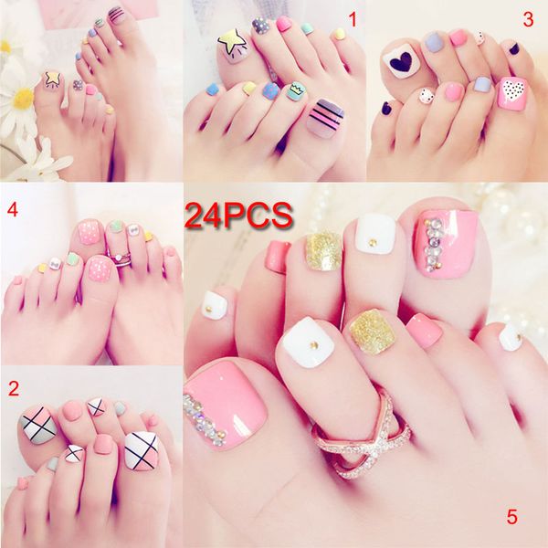 24 pcs/set 3d toe fake nails with glue foot full toes nail art tips lady girl false nails mdf, Red;gold
24 pcs/set 3d toe fake nails with glue foot full toes nail art tips lady girl false nails mdf, Red;gold