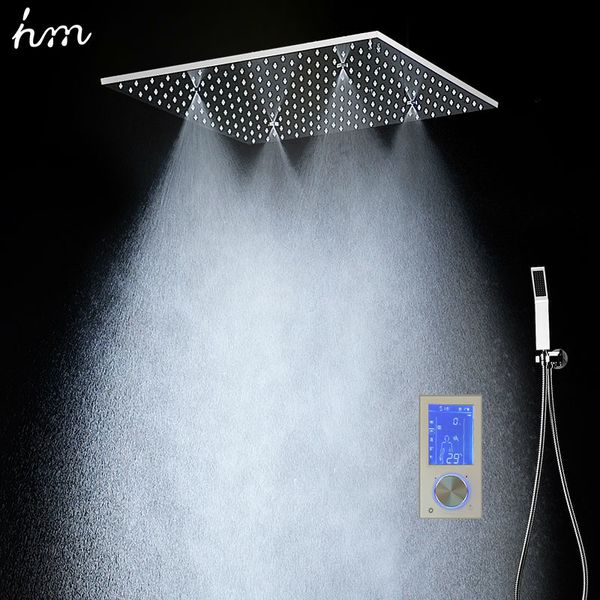 bathoom digital thermostatic 3 functions shower faucets set luxury ceiling rain showerhead spa misty shower 500 x 500 mm
bathoom digital thermostatic 3 functions shower faucets set luxury ceiling rain showerhead spa misty shower 500 x 500 mm
