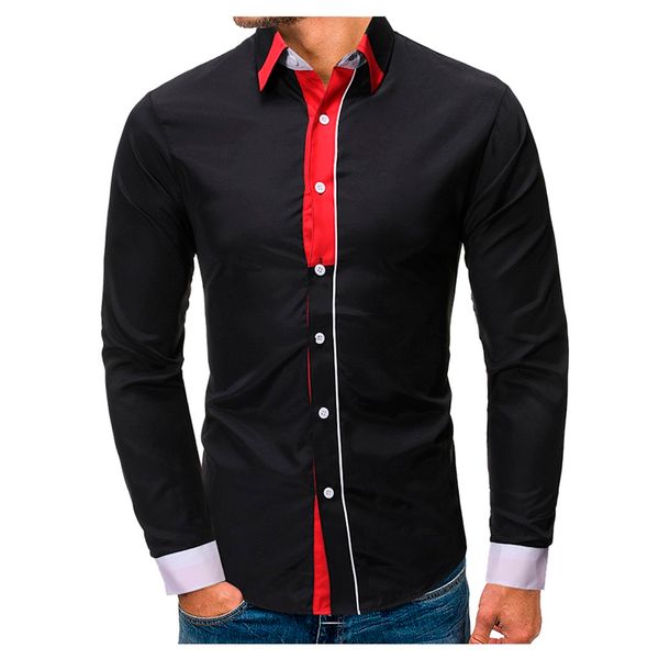 kancoold shirt polyester turn-down collar men's shirt fashion men's casual slim long sleeve patchwork blouse nov11, White;black
kancoold shirt polyester turn-down collar men's shirt fashion men's casual slim long sleeve patchwork blouse nov11, White;black