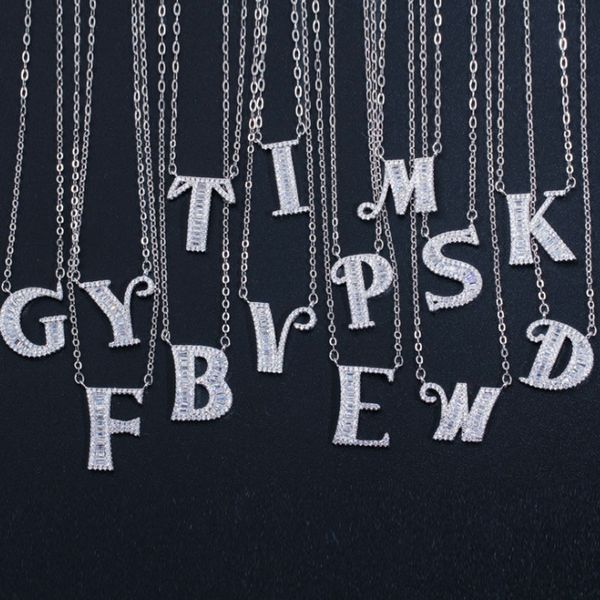 zlxgirl classic 26 english letter clavicle chain pendant micro zircon plated white gold necklace women christams gifts, Silver
zlxgirl classic 26 english letter clavicle chain pendant micro zircon plated white gold necklace women christams gifts, Silver