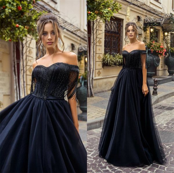 2022 black a line evening dresses satin tassel off-shoulder sleeveless sweep train party gown formal ruched custom made prom dress, Black;red
2022 black a line evening dresses satin tassel off-shoulder sleeveless sweep train party gown formal ruched custom made prom dress, Black;red