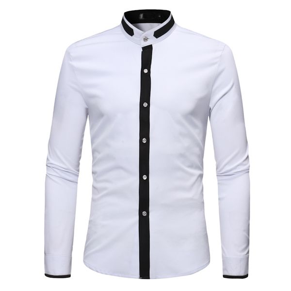 spring and summer splice shirt fashion men's new long-sleeved slim fit shirt patchwork business casual men y, White;black
spring and summer splice shirt fashion men's new long-sleeved slim fit shirt patchwork business casual men y, White;black