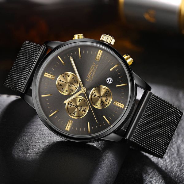 2019 popular luxury fashion mens chronograph luminous black dial quartz watch simulated stainless steel mesh watch with gift box, Slivery;brown
2019 popular luxury fashion mens chronograph luminous black dial quartz watch simulated stainless steel mesh watch with gift box, Slivery;brown