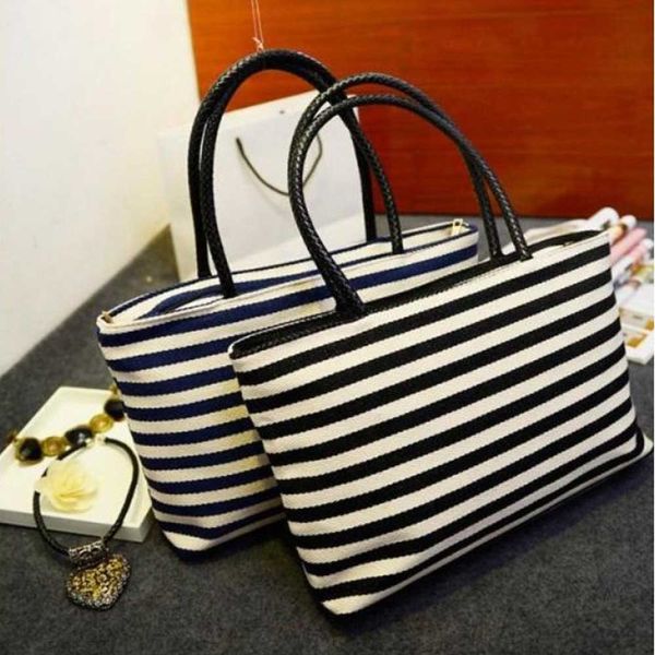 women stripe canvas shoulder bag ladies casual handbag female shopping tote summer beach bags bolsa mujer #t5p
women stripe canvas shoulder bag ladies casual handbag female shopping tote summer beach bags bolsa mujer #t5p