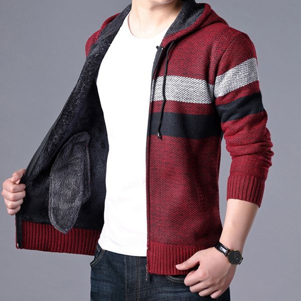fashion fleece hooded sweater coat men 2019 winter thick warm cardigan mens zipper striped cashmere wool slim outwear streetwear, White;black
fashion fleece hooded sweater coat men 2019 winter thick warm cardigan mens zipper striped cashmere wool slim outwear streetwear, White;black