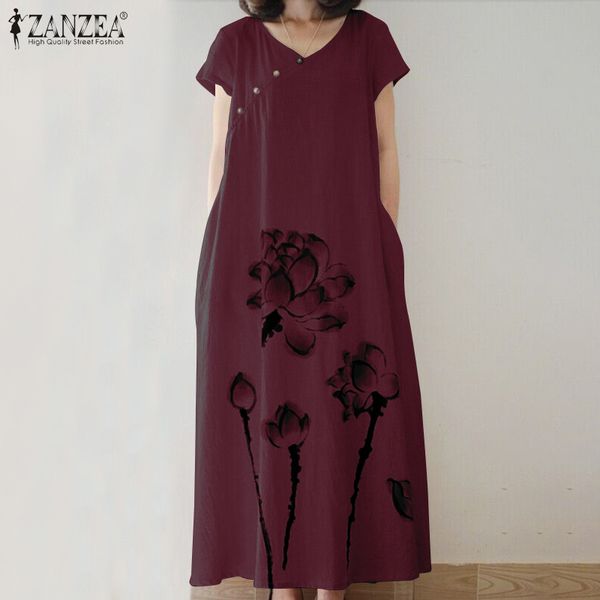 zanzea summer vintage floral printed sundress women v neck short sleeve cotton linen dress loose vestido kaftan dresses baggy, Black;gray
zanzea summer vintage floral printed sundress women v neck short sleeve cotton linen dress loose vestido kaftan dresses baggy, Black;gray