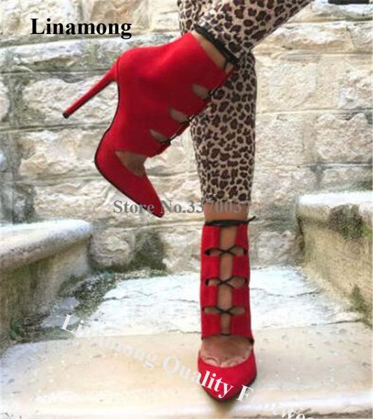 linamong pointed toe suede leather stiletto heel short gladiator red leopard cut-out high heel ankle booties dress heels, Black
linamong pointed toe suede leather stiletto heel short gladiator red leopard cut-out high heel ankle booties dress heels, Black