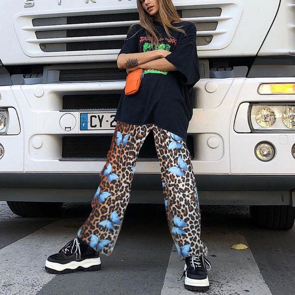women spring straight loose trousers ladies streetwear fashion leopard print butterfly print long pants pantalon femme, Black;blue
women spring straight loose trousers ladies streetwear fashion leopard print butterfly print long pants pantalon femme, Black;blue
