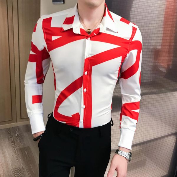 camisa masculina shirt men clothes camisa homem red 2019 autumn new fashion printing long sleeve slim fit shirt man, White;black
camisa masculina shirt men clothes camisa homem red 2019 autumn new fashion printing long sleeve slim fit shirt man, White;black