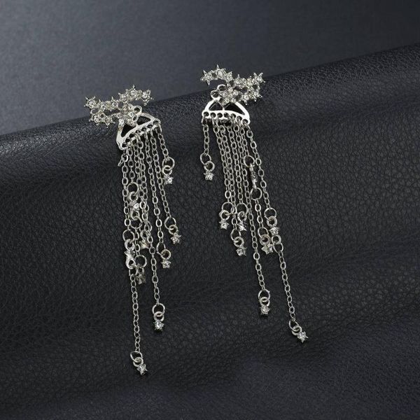 2020 new fashion star tassel dangel earring metal trendy flash fairy elegant drop earrings for women girls jewelry, Silver
2020 new fashion star tassel dangel earring metal trendy flash fairy elegant drop earrings for women girls jewelry, Silver