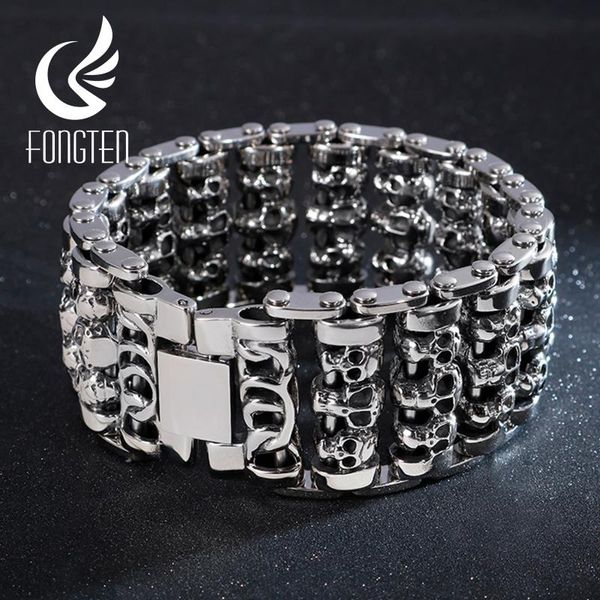 fongten wholesale wide skull stainless steel bracelets men metal biker viking charm large argent men bracelet bangle jewelry, Black
fongten wholesale wide skull stainless steel bracelets men metal biker viking charm large argent men bracelet bangle jewelry, Black