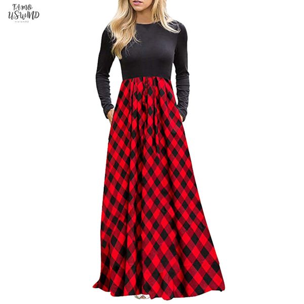 womens plaid long sleeve empire waist full length maxi dress with pockets plus size lady beach vestidos, Black;gray
womens plaid long sleeve empire waist full length maxi dress with pockets plus size lady beach vestidos, Black;gray
