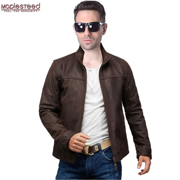 maplesteed genuine leather jacket men leather jackets cowhide skin dark brown bomber jacket men's coat winter 161, Black
maplesteed genuine leather jacket men leather jackets cowhide skin dark brown bomber jacket men's coat winter 161, Black