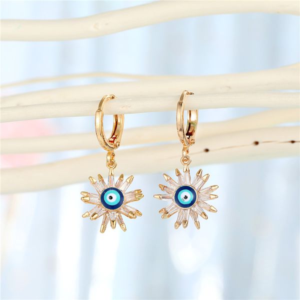 1pair vintage crystal turkish evil eye sun hoop earrings for women bohemian trendy blue eye circle pendant stud earrings jewelry, Golden;silver
1pair vintage crystal turkish evil eye sun hoop earrings for women bohemian trendy blue eye circle pendant stud earrings jewelry, Golden;silver