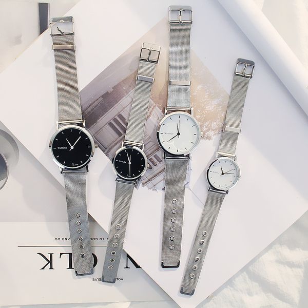 simple lover's watch silver thin mesh strap fashion casual women quartz wristwatch men reloj mujer relogio masculino pair clock, Slivery;brown
simple lover's watch silver thin mesh strap fashion casual women quartz wristwatch men reloj mujer relogio masculino pair clock, Slivery;brown