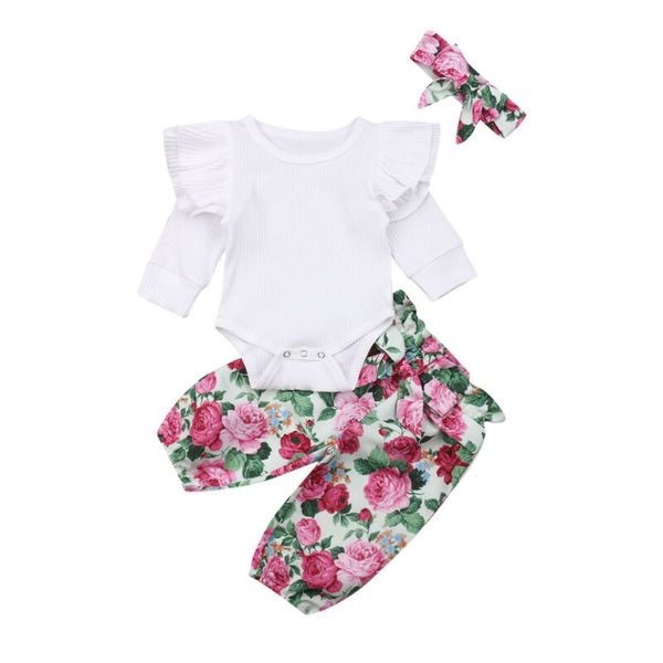 new newborn toddler kids baby girls long sleeve ruffle floral pants clothes, White
new newborn toddler kids baby girls long sleeve ruffle floral pants clothes, White