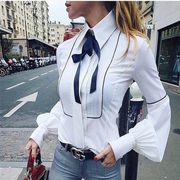 designer luxury women blouses autumn striped bow lantern sleeved lapel neck shirts womens fashion casual blouses, White
designer luxury women blouses autumn striped bow lantern sleeved lapel neck shirts womens fashion casual blouses, White