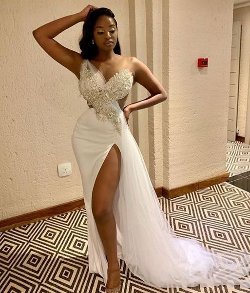 mermaid prom dresses deep v neck tulle lace applique high side split beaded crystals formal evening wear backless evening gowns, Black
mermaid prom dresses deep v neck tulle lace applique high side split beaded crystals formal evening wear backless evening gowns, Black