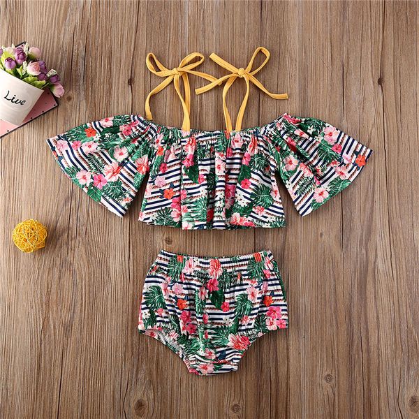 1-6 лет девочка swimwear малышей бикини 2020 лето цветочные плеча ruffle crop tops + шорты девочки отдыха купальный костюм, White
1-6 лет девочка swimwear малышей бикини 2020 лето цветочные плеча ruffle crop tops + шорты девочки отдыха купальный костюм, White