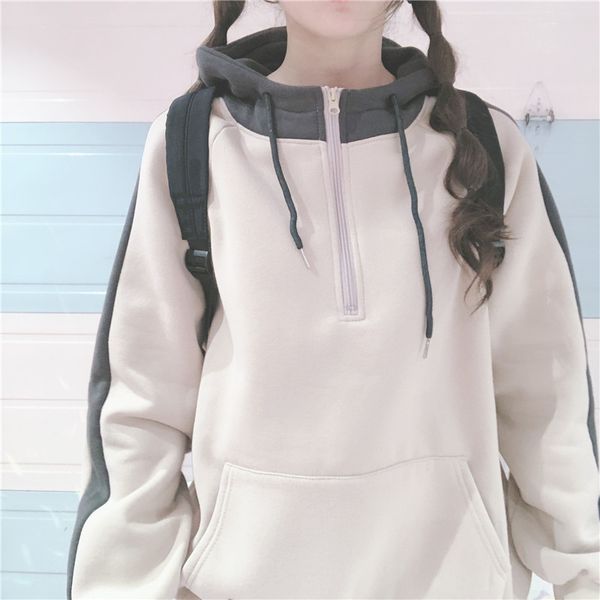 women's hoodies & sweatshirts winter thicken plus velvet dark hoodie sweatshirt student loose small fresh harajuku style wild color mat, Black
women's hoodies & sweatshirts winter thicken plus velvet dark hoodie sweatshirt student loose small fresh harajuku style wild color mat, Black
