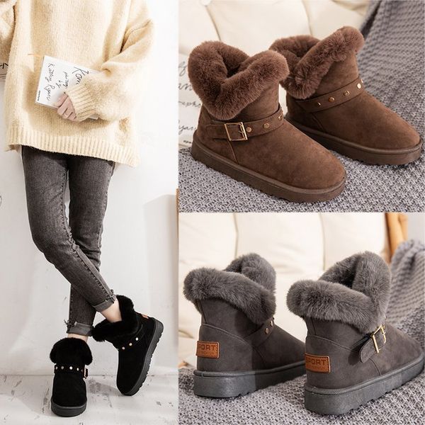 hipping2019 winter style cotton shoes warm plus velvet wild short tube flat bottom snow boots round toe casual solid color, Black
hipping2019 winter style cotton shoes warm plus velvet wild short tube flat bottom snow boots round toe casual solid color, Black