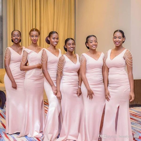 new amazing pink mermaid bridesmaid dress african v neck sleeveless maid of honor gowns black girl prom evening dress custom made, White;pink
new amazing pink mermaid bridesmaid dress african v neck sleeveless maid of honor gowns black girl prom evening dress custom made, White;pink