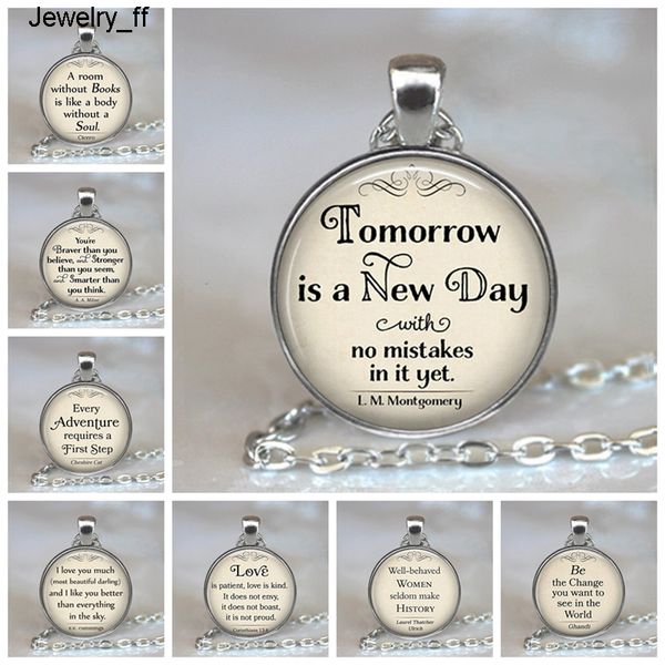tomorow is a new day pendants quote alice in wonderland handmade pendant necklace glass cabochon jewelry accessories, Silver
tomorow is a new day pendants quote alice in wonderland handmade pendant necklace glass cabochon jewelry accessories, Silver