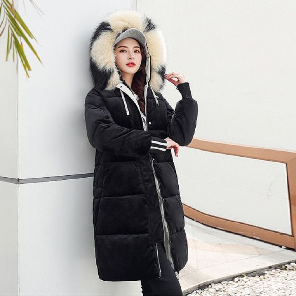 fashion women winter 2019 coats big fur collar winter jacket new korean version of the long section of velvet loose woman's coat, Black
fashion women winter 2019 coats big fur collar winter jacket new korean version of the long section of velvet loose woman's coat, Black