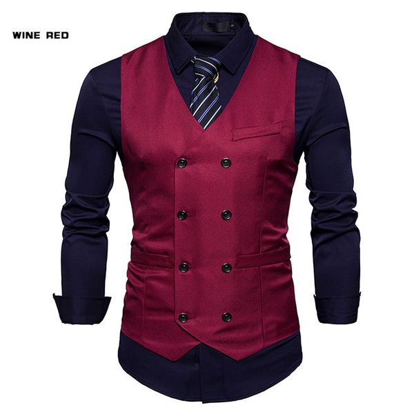 gentleman business suit vest men's formal double-breasted slim vest eu size, Black;white
gentleman business suit vest men's formal double-breasted slim vest eu size, Black;white