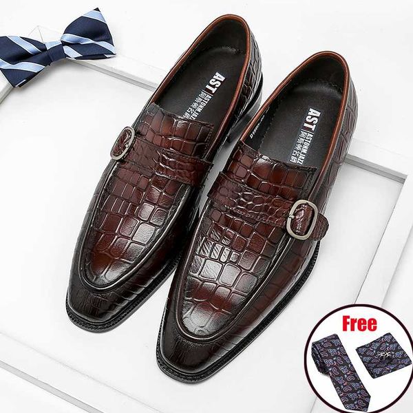 dress shoes phenkang men genuine leather crocodile embossed pattern loafers pointed toe buckle slip on oxford brogues platform, Black
dress shoes phenkang men genuine leather crocodile embossed pattern loafers pointed toe buckle slip on oxford brogues platform, Black
