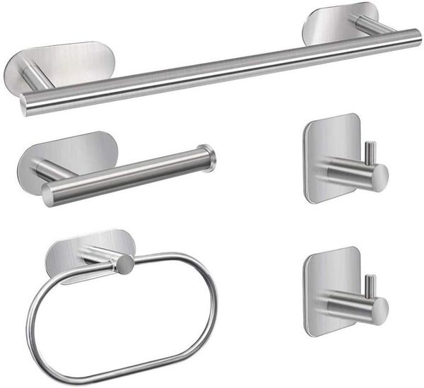 adhesive bathroom hardware set stainless steel towel bar toilet paper holder wall towel hooks brushed bathroom accessories kit
adhesive bathroom hardware set stainless steel towel bar toilet paper holder wall towel hooks brushed bathroom accessories kit