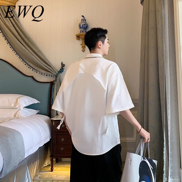 men's casual shirts ewq / wear large size drawstring cuff black white shirt for male back patchwork ruffles loose half sleeve 9y1824, White;black
men's casual shirts ewq / wear large size drawstring cuff black white shirt for male back patchwork ruffles loose half sleeve 9y1824, White;black