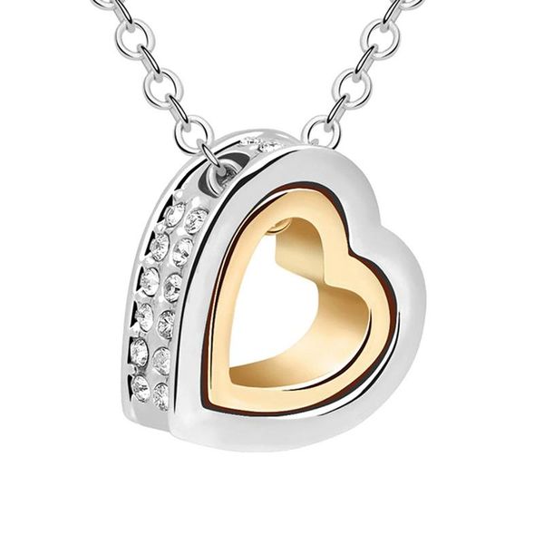 simple necklace full rhinestone inlay alloy double heart shaped pendant short clavicle link chain necklace accessories for women, Silver
simple necklace full rhinestone inlay alloy double heart shaped pendant short clavicle link chain necklace accessories for women, Silver