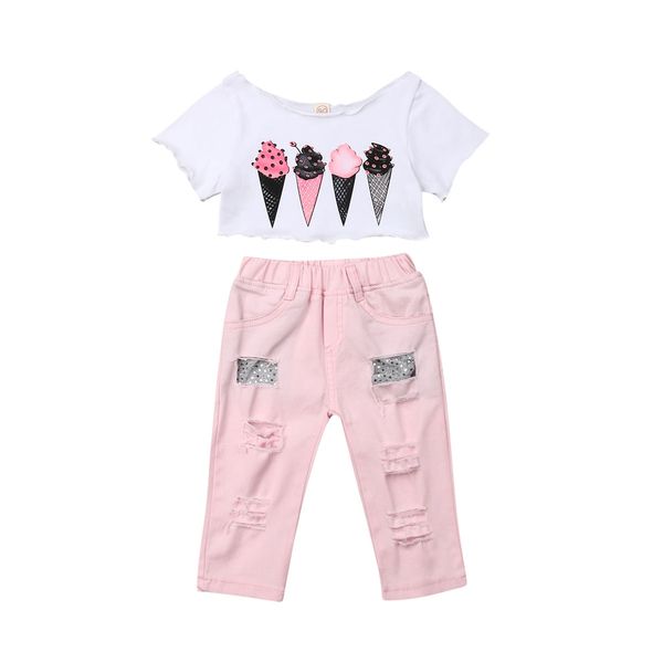 Pudcoco 2019 Summer Infant Baby Girl Kid Ice Cream T-shirt Ripped Trousers Pink Pants Sunsuit Clothes Fashion Set
Pudcoco 2019 Summer Infant Baby Girl Kid Ice Cream T-shirt Ripped Trousers Pink Pants Sunsuit Clothes Fashion Set
