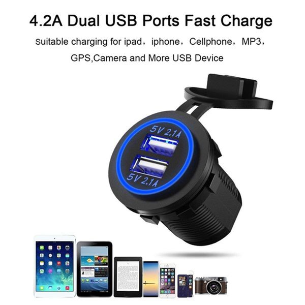 car 4.2a dual usb socket 12-24v usb charger cover motorcycle auto truck atv led auto parts charger power adapter accessories
car 4.2a dual usb socket 12-24v usb charger cover motorcycle auto truck atv led auto parts charger power adapter accessories