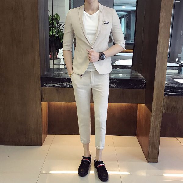 slim fit мужского сплошного цвета среднего рукав костюм с обрезанными брюками два куском костюм летнего комплекта тонких случайной большим, White;black
slim fit мужского сплошного цвета среднего рукав костюм с обрезанными брюками два куском костюм летнего комплекта тонких случайной большим, White;black