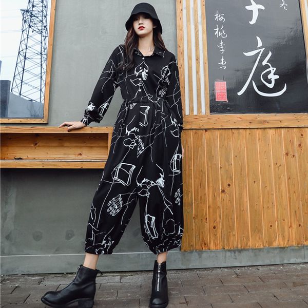 lanmrem black lapel long sleeve printed single-breasted plus woman tooling jumpsuit casual simple fashion 2019 autumn new td056, Black;white
lanmrem black lapel long sleeve printed single-breasted plus woman tooling jumpsuit casual simple fashion 2019 autumn new td056, Black;white