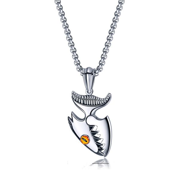 new fashion men charm stainless steel shark pendant necklace jewelry mens hip hop jewelry design punk snake chain necklaces for men gift, Silver
new fashion men charm stainless steel shark pendant necklace jewelry mens hip hop jewelry design punk snake chain necklaces for men gift, Silver