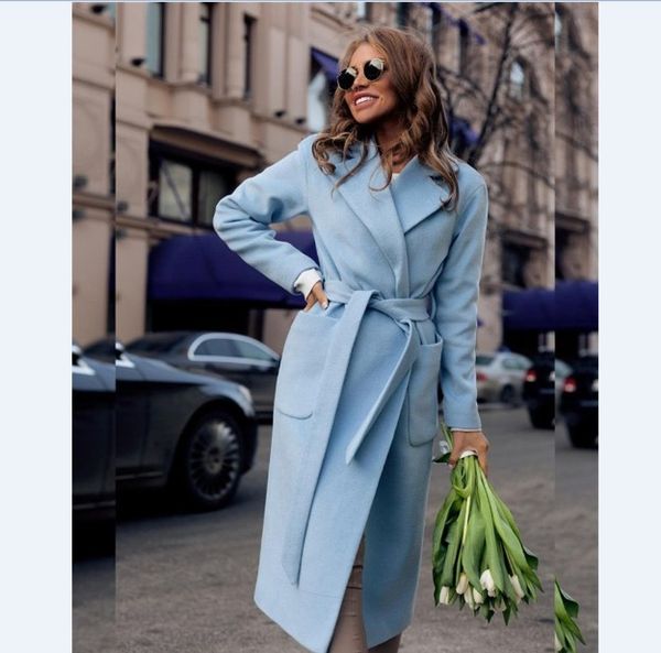 women woolen coat belted jackets solid color coats female 2 pockets outerwear wool trench coat long outwear female clothes, Black
women woolen coat belted jackets solid color coats female 2 pockets outerwear wool trench coat long outwear female clothes, Black