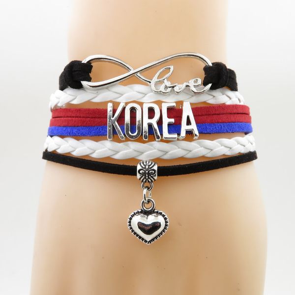 infinity love korea bracelet heart charm love korea national flag jewelry bracelets & bangle for woman and man, Golden;silver
infinity love korea bracelet heart charm love korea national flag jewelry bracelets & bangle for woman and man, Golden;silver