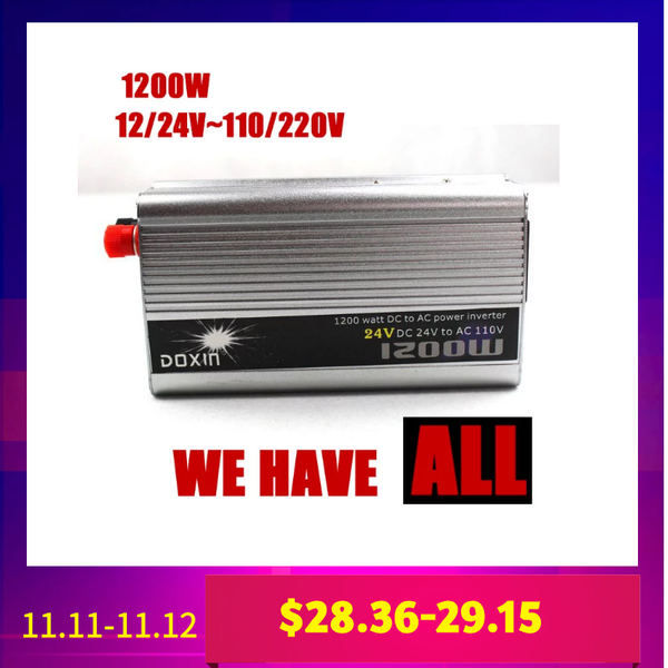 1200w wadc 12 24 v to ac 110 220v portable car power inverter adapter charger converter transformer
1200w wadc 12 24 v to ac 110 220v portable car power inverter adapter charger converter transformer