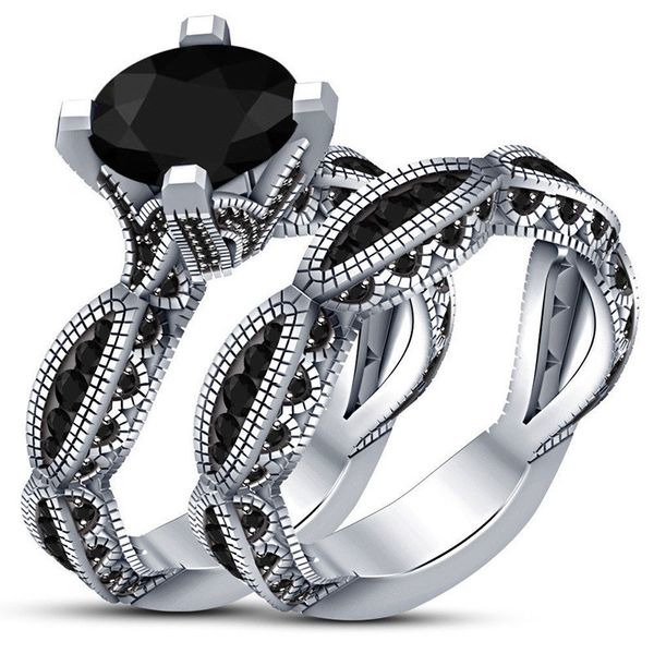 luxury female black zircon set vintage silver filled jewelry finger ring bohemian promise wedding rings for women, Slivery;golden
luxury female black zircon set vintage silver filled jewelry finger ring bohemian promise wedding rings for women, Slivery;golden