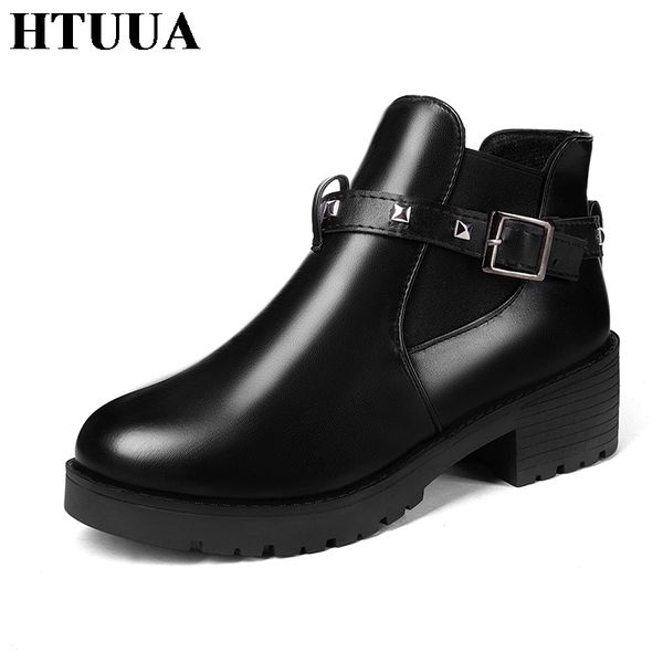 htuua 2018 autumn winter boots women rivet fashion thick heels ankle boots pu leather waterproof platform shoes snow boot sx1504, Black
htuua 2018 autumn winter boots women rivet fashion thick heels ankle boots pu leather waterproof platform shoes snow boot sx1504, Black