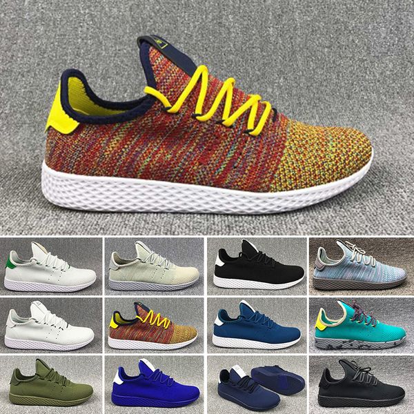 

2018 New arrive Pharrell Williams x Stan Smith Tennis HU Primeknit men women Running Shoes Sneaker breathable Runner Sports Shoes Size 36-45