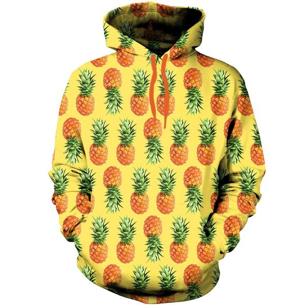pineapple 3d hoodies hip hop fashion sweatshirt, Black