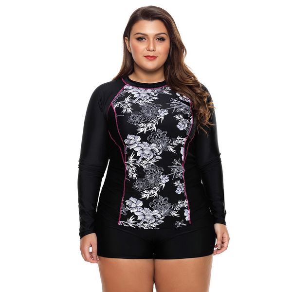 no steel ring conservative high collar long-sleeved split swimsuit 410464, White;black
no steel ring conservative high collar long-sleeved split swimsuit 410464, White;black