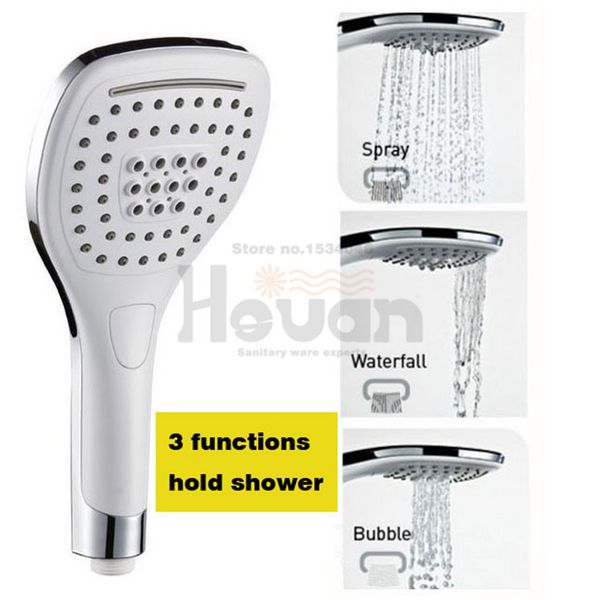 bathroom shower set accessories abs material 3 funchions water-saving fashion square hand hold spray shower head
